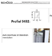 Schüco CT 70 AS profiel 9492 aanslag 15 x 20 mm voor montage